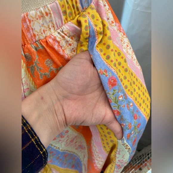 FREE PEOPLE AS IT WAS SET LARGE SKIRT BRA TOP RUFFLE COLORFUL - Picture 11 of 13